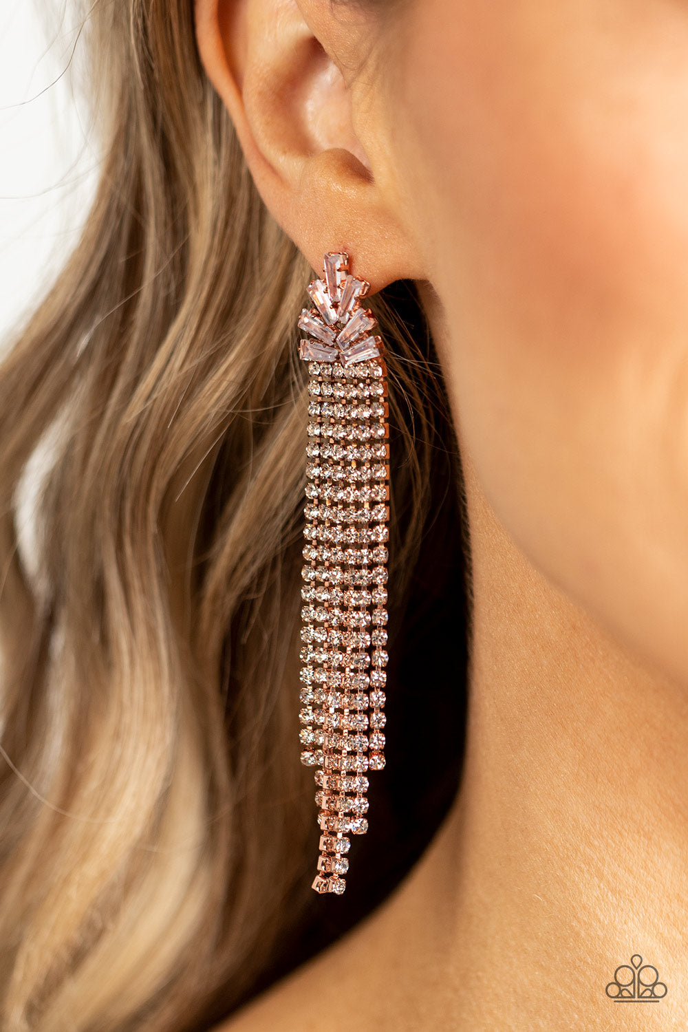 Overnight Sensation Copper Earrings Paparazzi Accessories. Get Free Shipping. #P5PO-CPSH-050XX