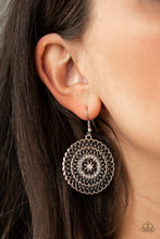 Load image into Gallery viewer, PINWHEEL and Deal Black Petal Floral Earrings Paparazzi Accessories. #P5WH-BKXX-172XX. Dainty 
