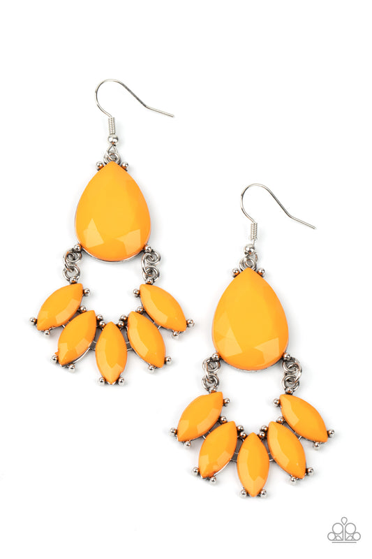 POWERHOUSE Call - Orange Earrings Paparazzi Accessories