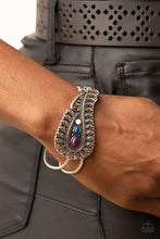 Load image into Gallery viewer, Paisley Prairie Multi Bracelet Paparazzi $5 Jewelry. Mykonos Blue, Plum, Pale Rosette Beads Bracelet
