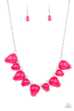 Load image into Gallery viewer, Pampered Poolside - Glassy Teardrop Pink Necklace Paparazzi Accessories
