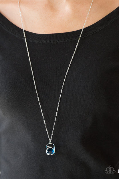 Paparazzi Pandoras Box $5 Necklace with Blue Gem