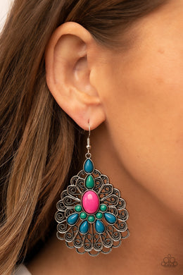 Peacock Prance Multi Earrings Paparazzi Accessories. Get Free Shipping. #P5WH-MTXX-179XX