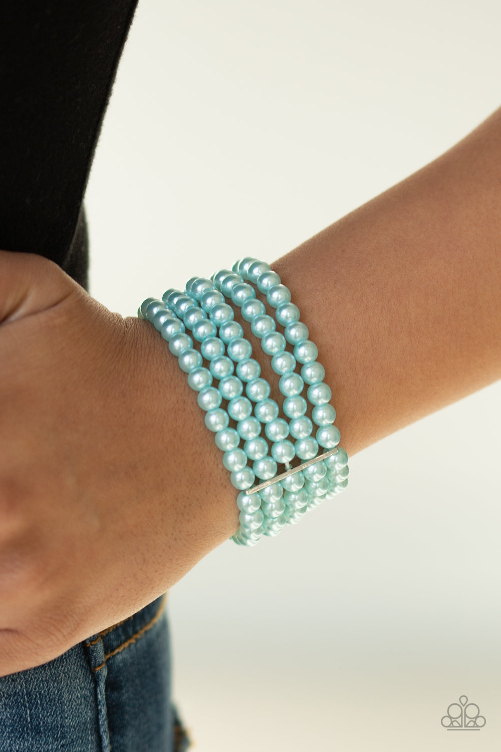Paparazzi Pearl Bliss - Blue Pearls Stretchy Bracelet
