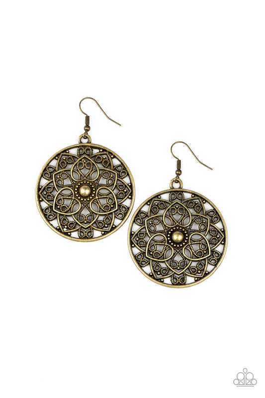 Petal Prana Brass Earrings Paparazzi Accessories. Get Free Shipping!