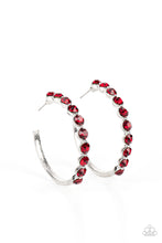 Load image into Gallery viewer, Photo Finish Red Hoops Paparazzi Accessories Earring near Santa Clara. P5HO-RDXX-024XX
