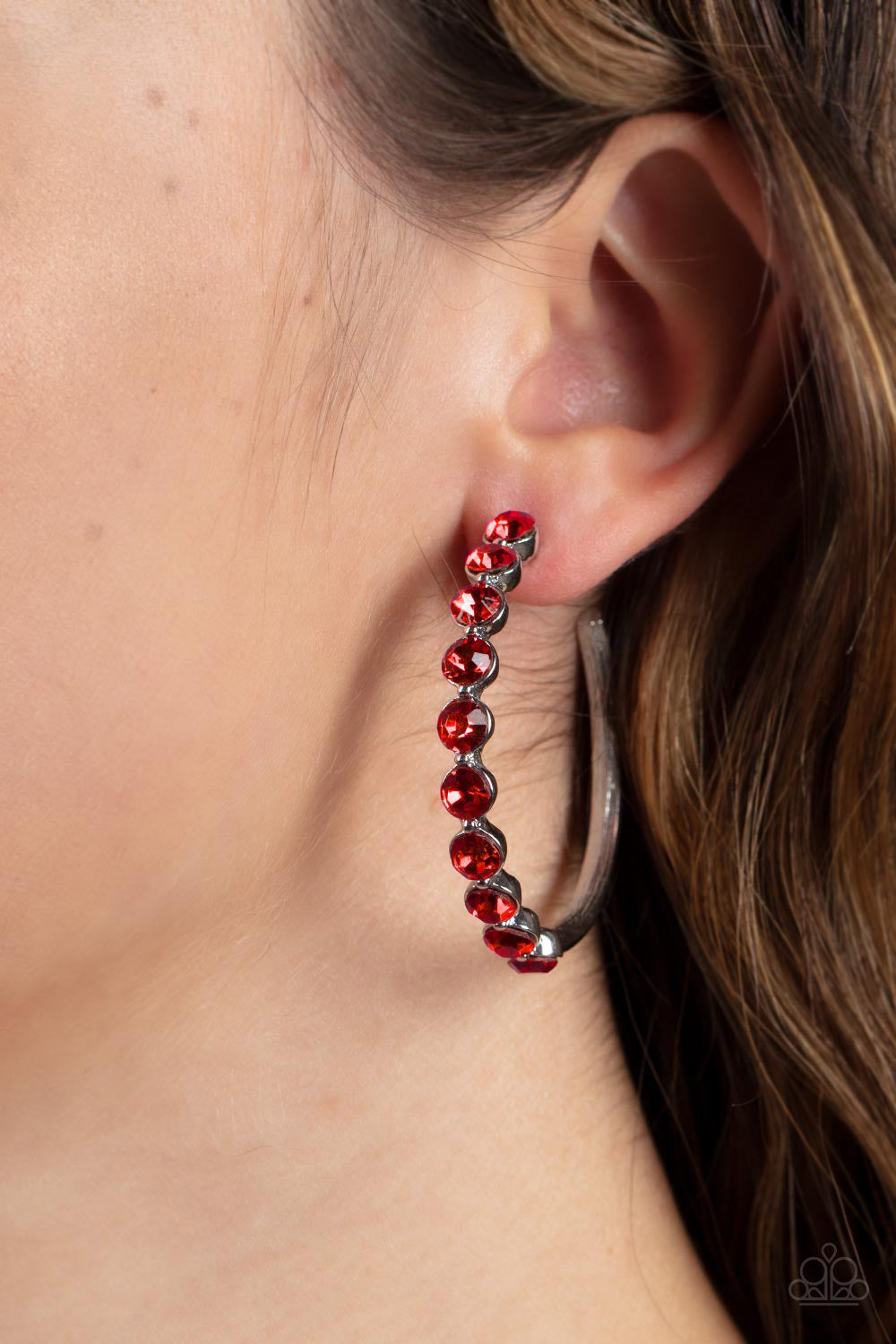 Paparazzi Photo Finish Red Hoop Earrings. Get Free Shipping. #P5HO-RDXX-024XX