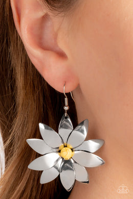 Pinwheel Prairies Yellow Earrings Paparazzi Accessories. Get Free Shipping. #P5SE-YWXX-168XX