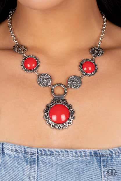 Poppy Persuasion Red $8 Necklace Paparazzi Accessories. #P2WH-RDXX-313GL. Get Free Shipping.