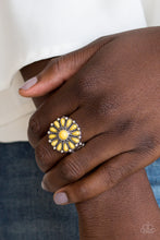 Load image into Gallery viewer, Paparazzi Ring ~ Poppy Pop-tastic - Yellow Floral Ring 
