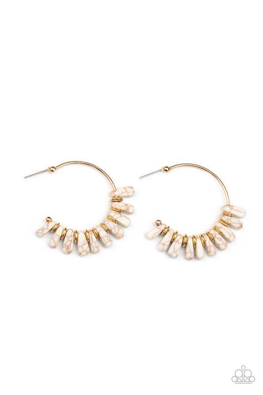 Paparazzi Poshly Primitive White Hoop Earring. Get Free Shipping. #P5HO-WTXX-073XX