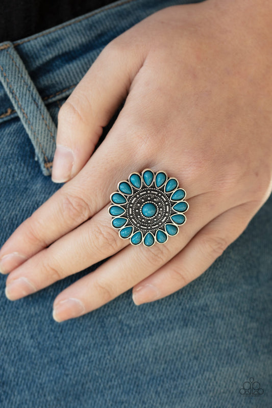 Paparazzi Posy Paradise - Blue Ring #P4WH-BLXX-182XX Floral design $5 Ring