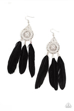 Load image into Gallery viewer, Pretty in PLUMES Black Earring Paparazzi Accessories. Get Free Shipping. #P5SE-BLXX-302XX
