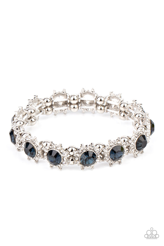 Paparazzi Prismatic Palace - Blue Floral Stretchy Bracelet $5 Jewelry. Subscribe & Save!
