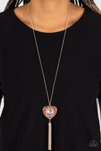 Load image into Gallery viewer, Prismatic Passion Rose Gold Heart Necklace Paparazzi Accessories. Subscribe &amp; Save. 
