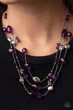 Load image into Gallery viewer, Paparazzi Prismatic Pose Purple Necklace. Get Free Shipping. #P2WH-PRXX-406XX. Plum Glassy Crystal
