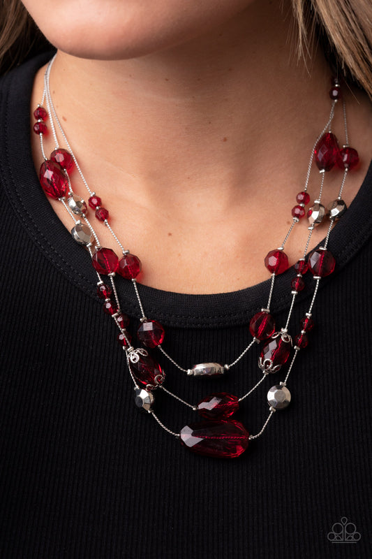 Paparazzi Prismatic Pose Red Necklace. #P2WH-RDXX-298XX. Subscribe & Save.