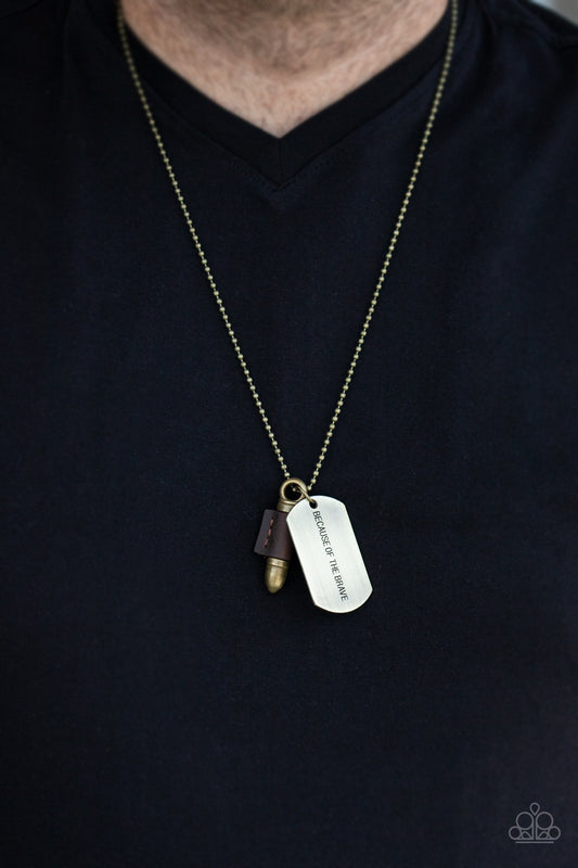 Paparazzi Proud Patriot Brass Men's Necklace. Subscribe & Save.  #P2MN-URBR-010XX