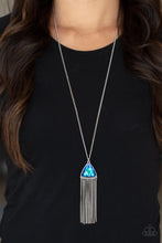 Load image into Gallery viewer, Paparazzi Proudly Prismatic - Blue Necklace Paparazzi Blue Iridescent UV Shimmer Long Necklace

