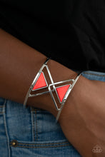Load image into Gallery viewer, Pyramid Palace - Red Cuff Bracelet Paparazzi
