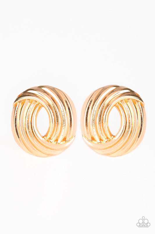 Rare Refinement - Gold Earring Paparazzi Accessories Studs