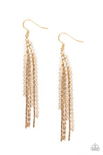 Load image into Gallery viewer, Red Carpet Bombshell - Gold Earrings Paparazzi Accessories
