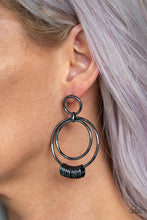 Load image into Gallery viewer, Paparazzi Earring ~ Retro Revolution - Black Post Earring
