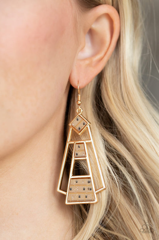 Paparazzi Retro Minimalist - Gold Acrylic Earrings. Subscribe & Save. #P5SE-GDXX-042XX