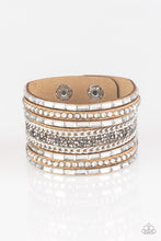 Load image into Gallery viewer, Paparazzi Rhinestone Rumble - Brown Leather Wrap Urban Bracelet
