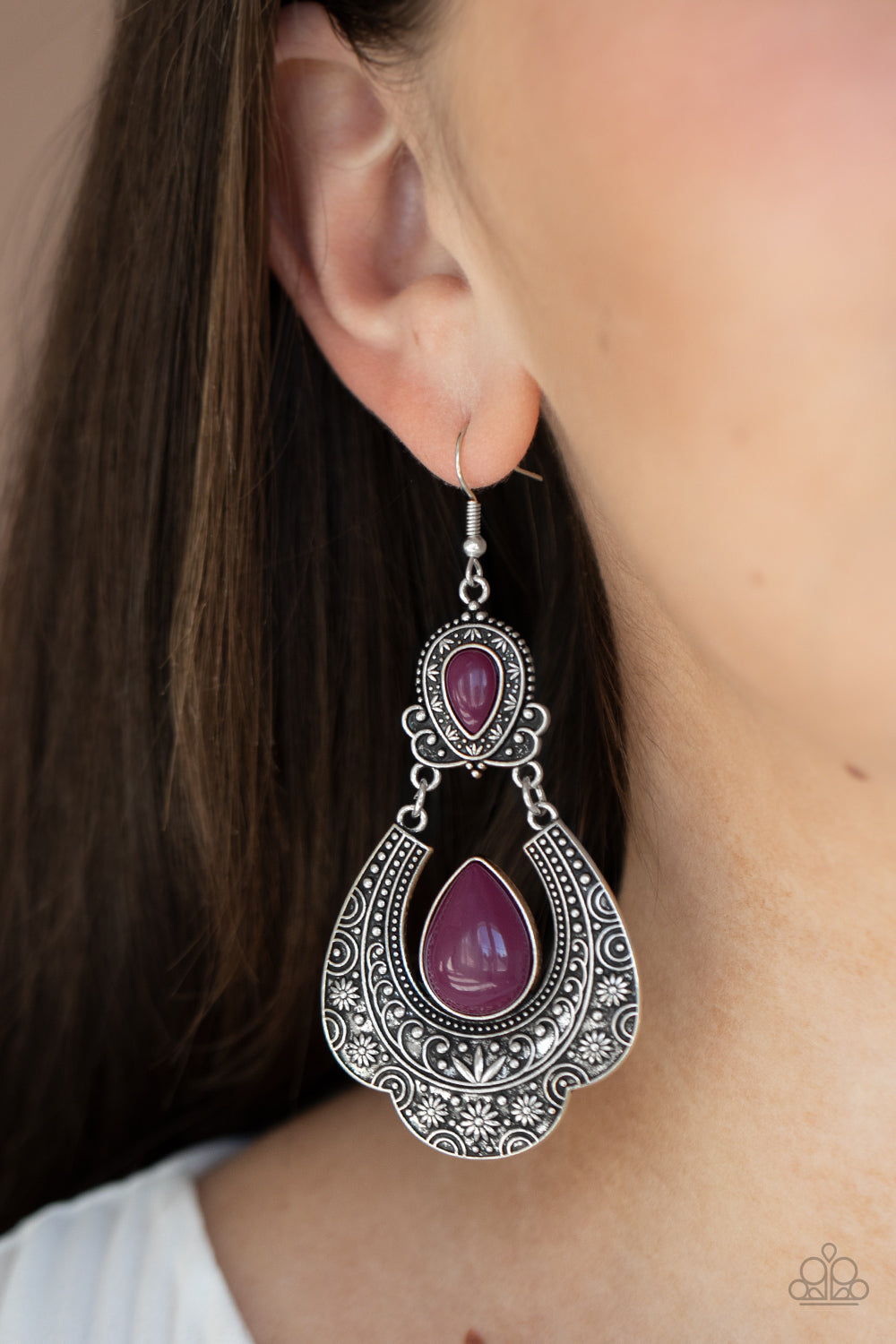 Rise and Roam Purple Earrings Paparazzi Accessories $5 Jewelry! Get Free Shipping.