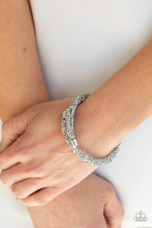Paparazzi Bracelet ~ Roll Out The Glitz Silver Bracelet