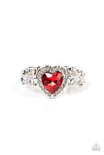 Load image into Gallery viewer, Romantic Reputation Red Ring Paparazzi Accessories $5 Heart. Get Free Shipping!  #P4WH-RDXX-140XX.
