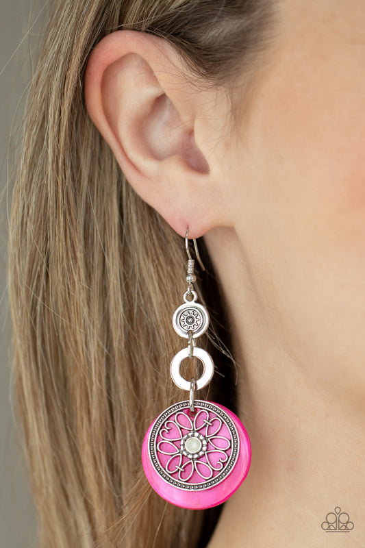 Paparazzi Earring ~ Royal Marina - Pink