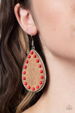 Load image into Gallery viewer, Rustic Refuge - Red Wooden Earrings Paparazzi Accessories. Subscribe &amp; Save! #P5SE-RDXX-192XX
