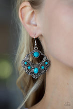 Load image into Gallery viewer, Paparazzi Saguaro Sunset Blue Earrings Tribal Inspired $5 Jewelry. Get free shipping.
