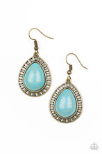 Load image into Gallery viewer, Sahara Serenity - Brass and Blue Earring Paparazzi
