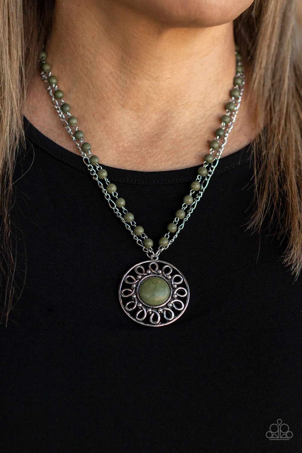 Paparazzi Sahara Suburb Green Necklace. 4-interest-free-payment! Subscribe & Save. Green Stone 