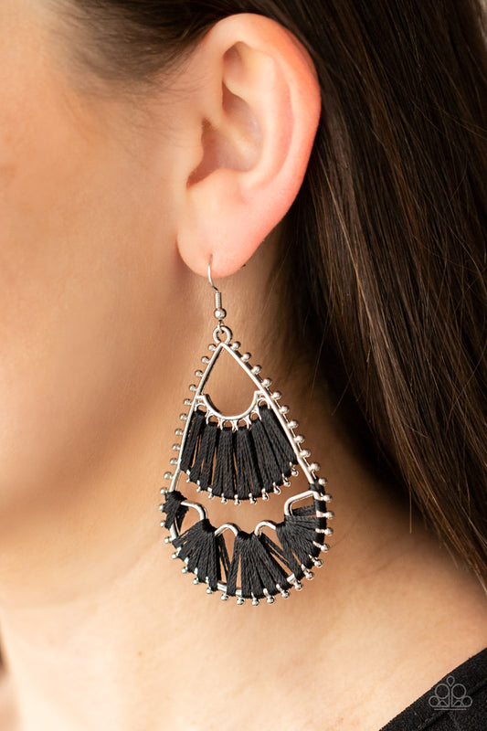 Paparazzi Samba Scene - Black Earrings. Get Free Shipping