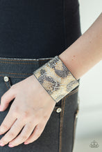 Load image into Gallery viewer, Serpent Shimmer - Silver - Gold and Black Animal Print Urban Bracelet
