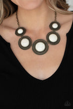 Load image into Gallery viewer, Paparazzi Necklace ~ She Went West - Brass and White Stone Necklace
