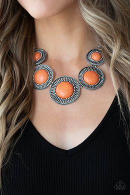Paparazzi Necklace ~ She Went West - Orange Stone Necklace