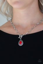 Load image into Gallery viewer, Paparazzi Necklace ~ Sheen Queen - Red Toggle Necklace
