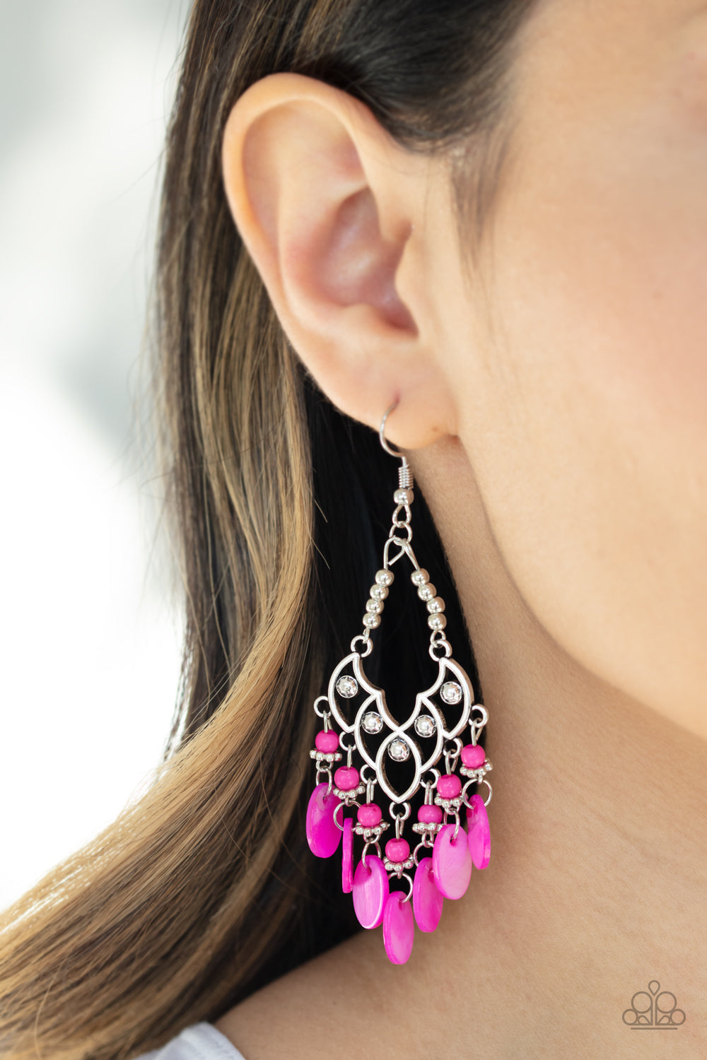 Paparazzi Shore Bait - Pink Earring