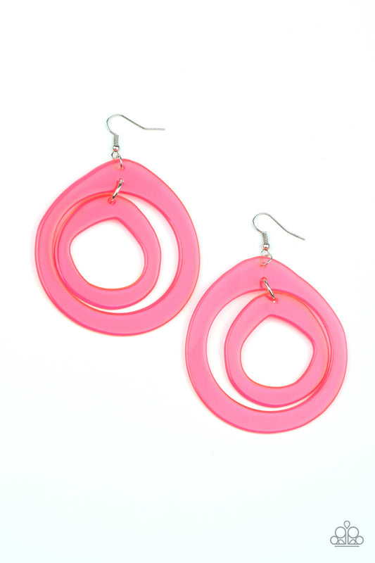 Show Your True NEONS - Pink Earring Paparazzi Accessories