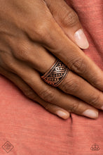 Load image into Gallery viewer, Paparazzi Simply Santa Fe Copper Ring: &quot;Slanted Shimmer&quot; (P4TR-CPXX-059WP) Nov 2020 Fashion Fix

