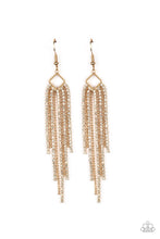 Load image into Gallery viewer, Singing in the REIGN - Gold Earrings Paparazzi Accessories
