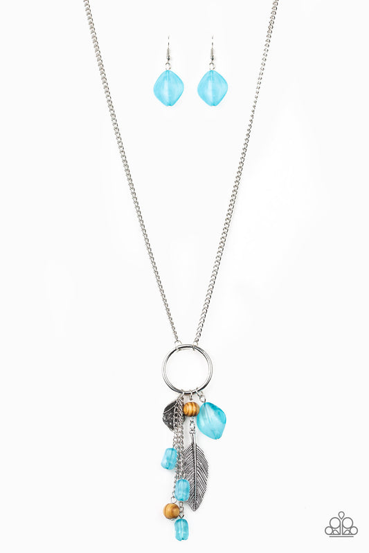 Sky High Style - Blue Necklace Paparazzi Accessories long necklace with charms