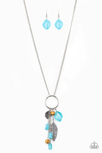 Load image into Gallery viewer, Sky High Style - Blue Necklace Paparazzi Accessories long necklace with charms
