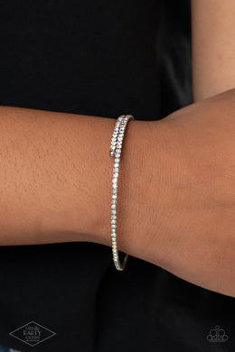Sleek Sparkle Multi Iridescent Dainty Coil Wire Bracelet Paparazzi Accessories. #P9RE-MTXX-066XX