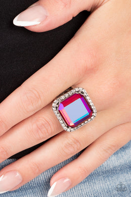 Slow Burn Pink Iridescent Ring Paparazzi Accessories. Get Free Shipping. #P4ST-PKXX-009XX